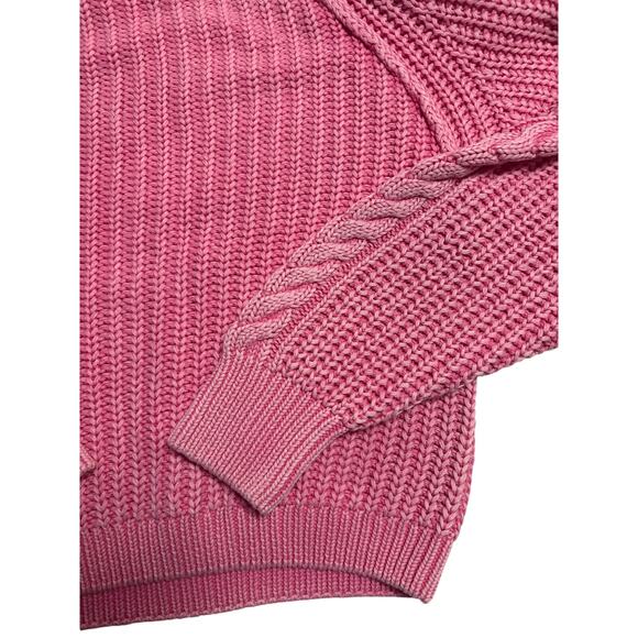 Free People Frankie Cable Sweater pink small - Picture 7 of 9
